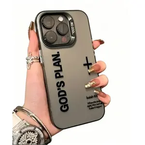 God's Plan Phone Case Cross Pattern Religious Art TPU Laser Craft Anti Drop Case for iPhone 17 16 15 14 13 12 11 Samsung Galaxy S25 S24 S23 S22