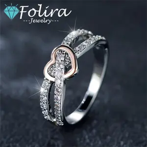 Infinity Criss Cross Heart Ring | Promise Ring for Women | Heart Engagement Ring Her