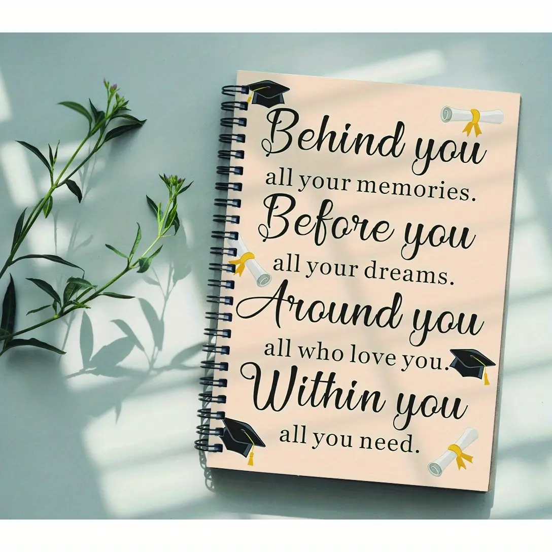 1 piece, 8.3x5.5 inches, graduation message book spiral notebook diary, 2026 graduation message book, paperback autograph book, memory scrapbook, graduation party decorations, graduation supplies, graduation autograph book, Spiral Notebook Journal