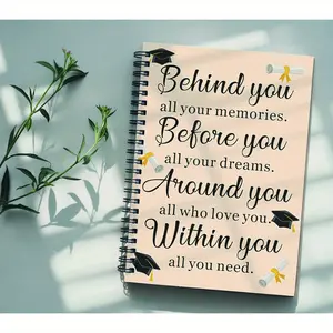 1 piece, 8.3x5.5 inches, graduation message book spiral notebook diary, 2026 graduation message book, paperback autograph book, memory scrapbook, graduation party decorations, graduation supplies, graduation autograph book