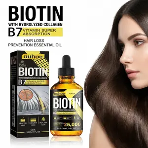 Biotin Collagen Scalp Serum，Nourish Hair Follicles & Promote Growth，Collagen B7 Vitamin Hair Oil with Rosemary and Aloe Extracts, to strengthen hair, promoting healthier and shinier locks, thicker stronger hair, Rich in Biotin and Collagen