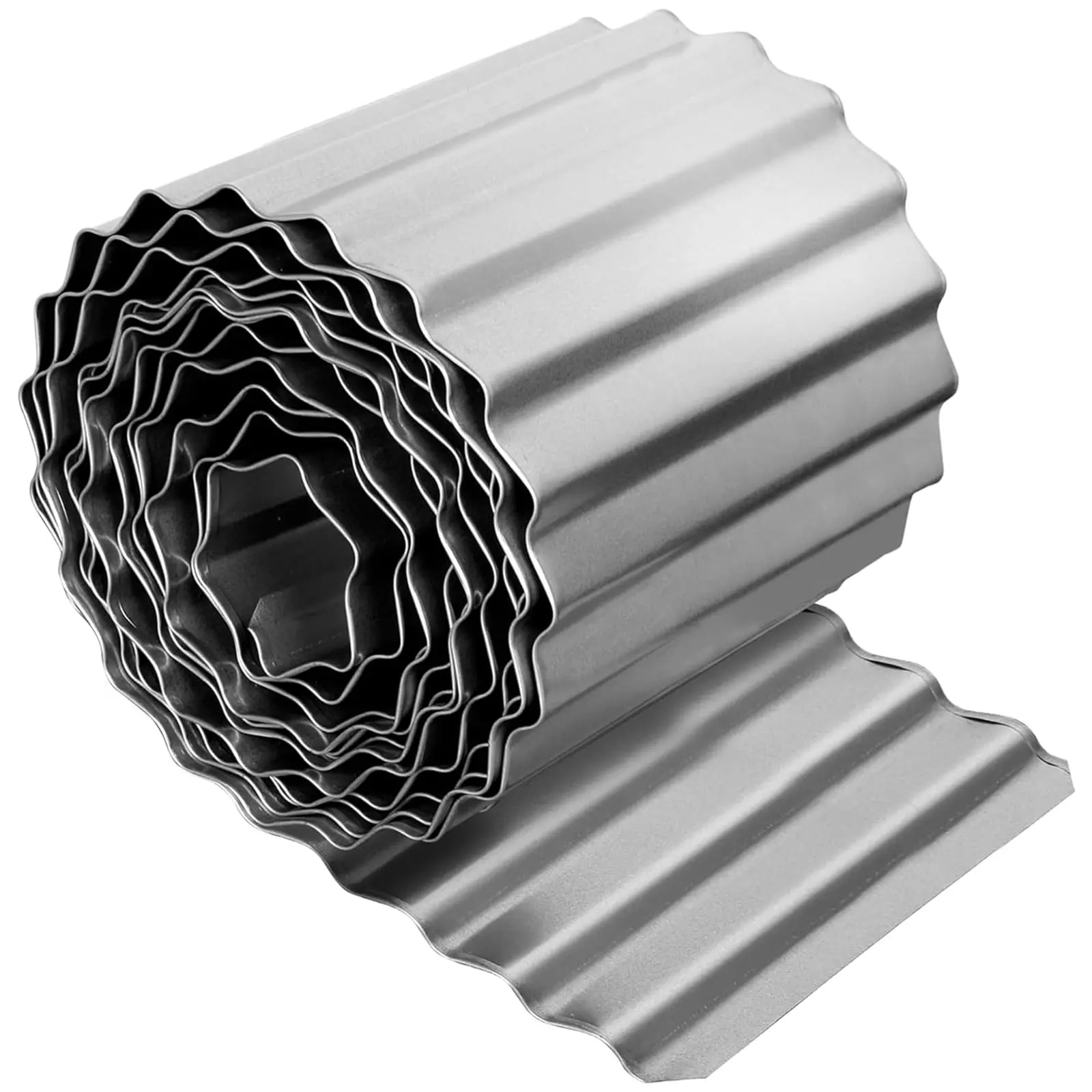 Garvee Corrugated Metal Garden Edging, 6" x50Ft Galvanized Steel Garden Edging Border, Landscape Paver Edge for Flower Beds Garden Lawn Raised Beds & Tree Surrounds Silver