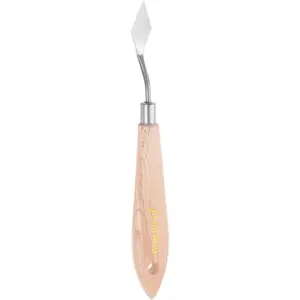 Nº 1 - Cuchillo de paleta de pintura de acero inoxidable con mango de madera de haya para óleo, pintura acrílica, lienzo, mezcla, extensión