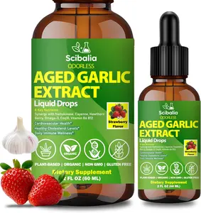 Aged Garlic Extract Liquid Drops – Liposomal Odorless Supplement with S-Allyl Cysteine, Non-GMO, Gluten-Free, 2ml Daily Strawberry Drops for Wellness Routine