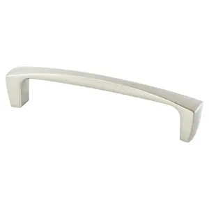 212 MAIN Berenson 128 mm CC Curved Shape Zinc Base Door Pull, Brushed Nickel Handle