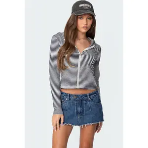 Madison Striped Zip Up Hoodie Madison Striped Zip Up Hoodie