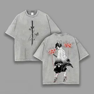 Kochou Shinobu Insect Hashira Demon Slayer Kimetsu No Yaiba Anime Double Printed Acid Washed, Anime Tshirt, Full Size,Full Color - Pick Your Shade