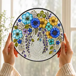 Forget Me Not Glass Suncatcher, Memorial Window Decor With Optional Gold Stand, Sympathy Gift For Baby Loss