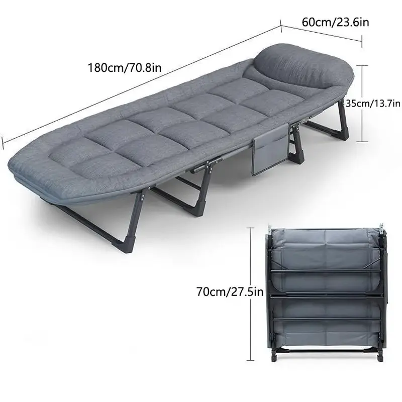Sleeping Cots for Adults 6 Positions, Portable & Foldable Bed with Mattress and Pillow, Heavy Duty Sturdy Frame for Camp, Home Niceway