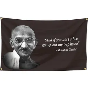 60in x 40in Chief Gandhi Flag, Flag Funny Poster Durable Man Cave Wall Flag  This beautiful entertaining banner flag for College Dorm Room Decor,Outdoor,Parties gifts, travel, filming, events, festivals..