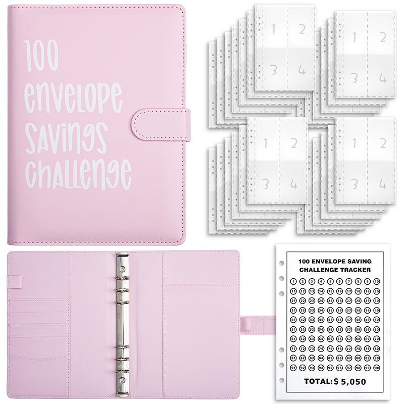 2026 New A5 Portable Budget Binder, $5050 Savings Goal Tracker, Daily Financial Planner with 100 Envelopes & Cute Stickers (Office Stationery Accessory)