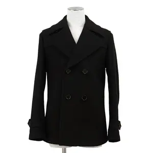 Pre-owned BURBERRY Wool Small Leather Goods Black Label Coat