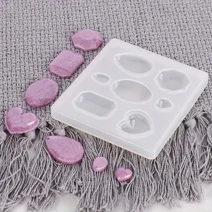 Heart-Shaped DIY Pendant Silicone Mold Kit - Create Unique UV Resin, Epoxy Resin Jewelry with Oval, Drop, Octagon Shapes - White, Reusable, Flexible, Easy-to-Use Casting Molds for Jewelry Making Enthusiasts, DIY Beading Accessories