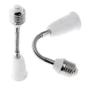 E26/E27 Light Socket Extender Adapter, Adjustable E26/E27 to E26/E27 Flexible Gooseneck LED Lamp Bulb Extension, 180mm/7.1inch Socket Converter (Pack of 2)