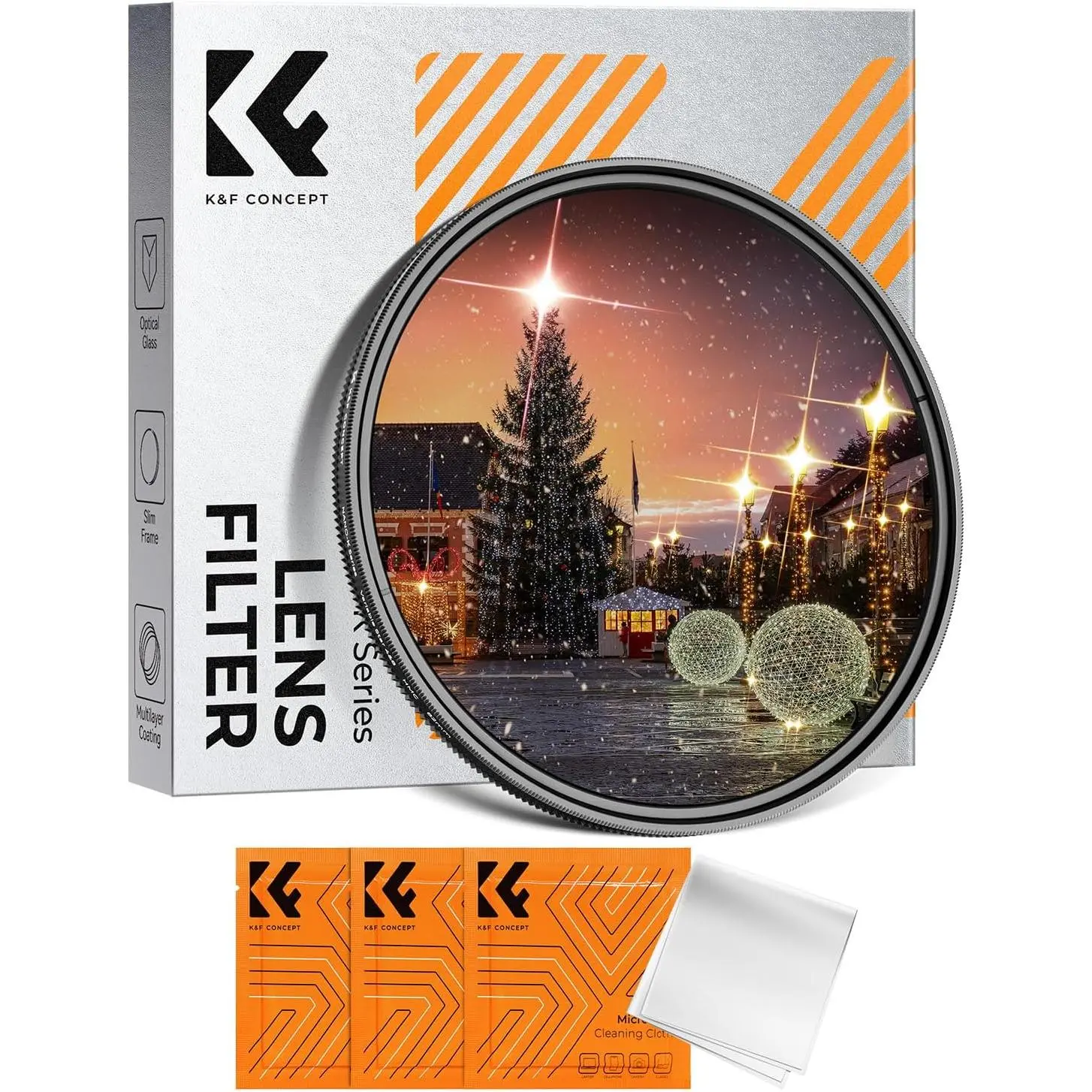 K&F CONCEPT 72mm Adjustable Variable Star Filter - 4/8-Point Cross Screen Starburst, 18-Layer Coating, Ultra Slim Optical Glass Camera Lens Filter, Durable Aluminium Alloy Camera Accessories with Star Effect & 3 Cleaning Cloths,techvibes