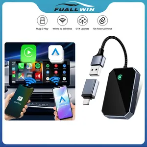 Wireless CarPlay Adapter for Apple, Convert OEM Wired to Wireless CarPlay Adapter for iPhone, Fit for Cars 2015+ & for iPhone, Plug & Play No Latency Easy Setup from iOS 10+ to Screen w/USB C Black wireless  charger  for  car 2026  play  adapter
