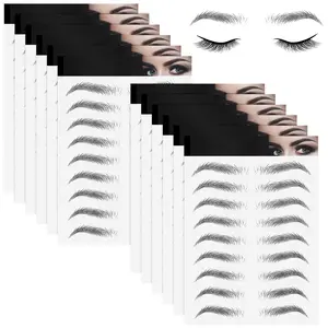 12 Sheets 108 Pairs 4D Hair Like Waterproof Eyebrow Tattoos Stickers Temporary Transfer Brows Decal Peel off Fake Eyebrow Sticker Instant Authentic Brow Decal for Women