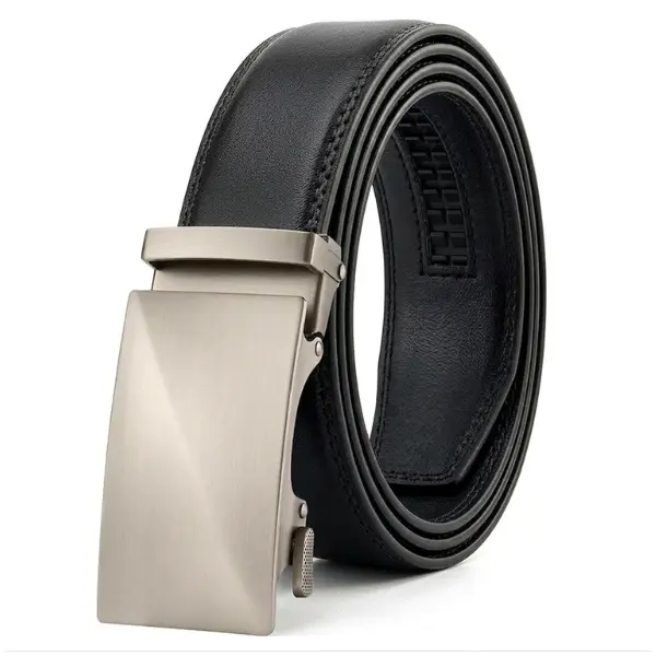 Men's Ratchet Belt-Click Leather Belt Adjustable for Men Gift Cut for Perfect Fit
