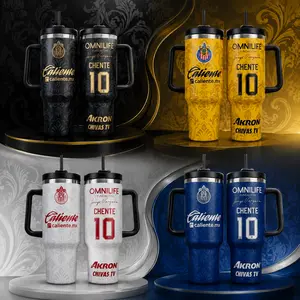 Chentee Chivas Guadalajara Tumbler 40oz 20oz Handle, Cup Soccer Club Mug Fan Drinkware Gift, Gift for fan