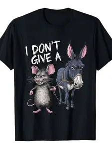 I Don't Give A Rats Ass Mouse & Donkey Funny T-Shirt