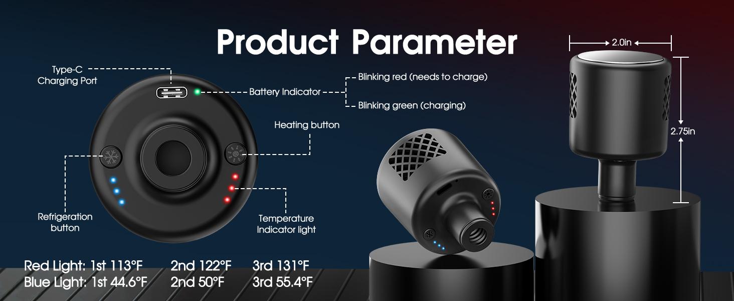 Handheld Percussion Massage Gun with Cold & Heat Modes, Muscle Massager Device, Adjustable Speed, Quiet Brushless Motor, Portable Rechargeable for Workout, Gym, Office Relaxation Handheld Percussion Massage Gun with Cold & Heat Modes, Muscle Massager Device, Adjustable Speed, Quiet Brushless Motor, Portable Rechargeable for Workout, Gym, Office Relaxation