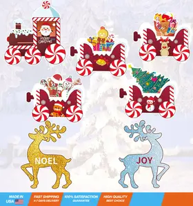 Christmas Train Yard Signs,Christmas Yard Decorations Outdoor Include Christmas Tree Santa Elk Snowman Train for Outdoor Christmas Decorations