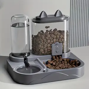2-in-1 Large-Capacity Automatic Cat Feeder and Water Dispenser  Transparent Design, Ideal for Indoor Pets' Water Supplement and Healthy Diet, Battery-Free Design - Worry-Free for Travel, Suitable for Cats and Dogs (Model: DM638)