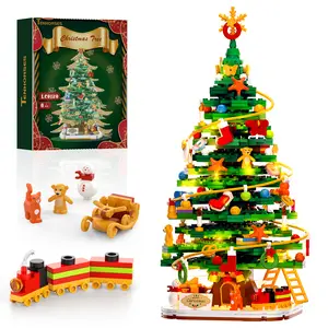 【FREE GIFT】TENHORSES Christmas Tree Building Blocks Kit with Lights LC0120 660 Pieces Creative Home Decor Toys for Kids Ages 6+ Festive Educational Compatible with Lego set Gift for Christmas