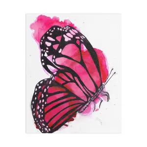 Chaos Pink Butterfly Art Canvas Home Decor Wall Art Gift for Nature Lovers Floral Print Modern Aesthetic Artistic Room Satin Artwork Burst Decoration modern artwork cute magnet decorative refrigerator unframed poster trendy poster