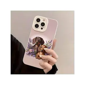 Adorable Dachshund-Themed Artistic Phone Case, Featuring A Shock-Resistant Design,  And Durable TPU Material, Compatible With Iphone Models 16/15/14/13/12/11 Pro Plus And Pro Max.