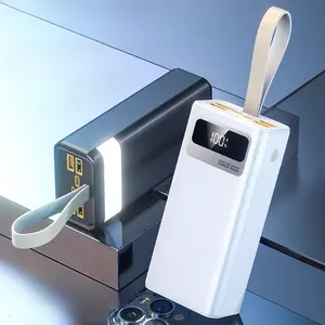 60000mAh Large Capacity Portable Power Bank, with Lanyard/ Multiple Output Ports/ Torch, Outdoor Travel / Camping Mobile Emergency Power Supply, Safe and Stable Lithium Battery, Halloween and Christmas Gift, Give Gifts to Relatives and Friends