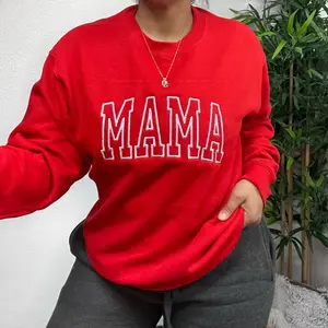 Mama embroidered crewneck custom sweaters