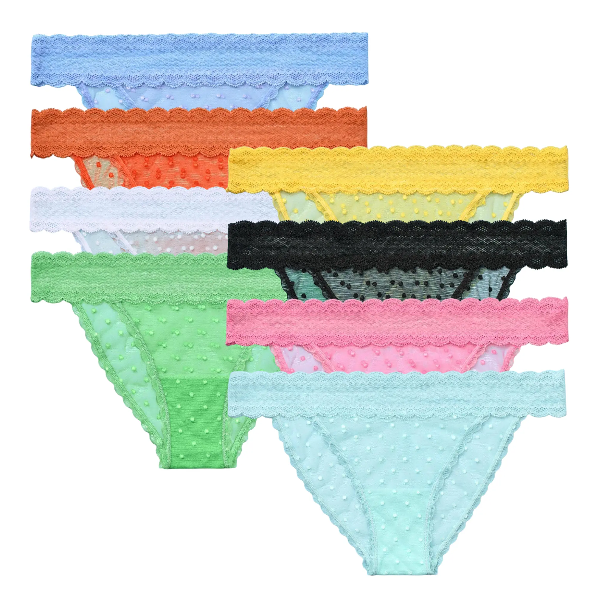 Spice Rack | Light Up the World Bikini Underwear / White - Black Pepper - Bubble Gum - Lemon Zest - Electric Blue - Tangerine Tango - Lime - Peri Cotton Candy
