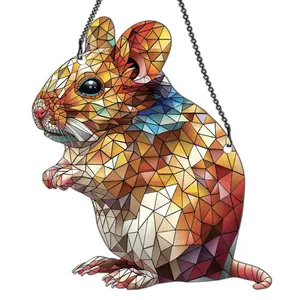 Azaad Apparel Hamster Ornament Acrylic Window Hanging; Gift For Animal Lovers, Home Wall Room Hanging Decor, Christmas Decorations