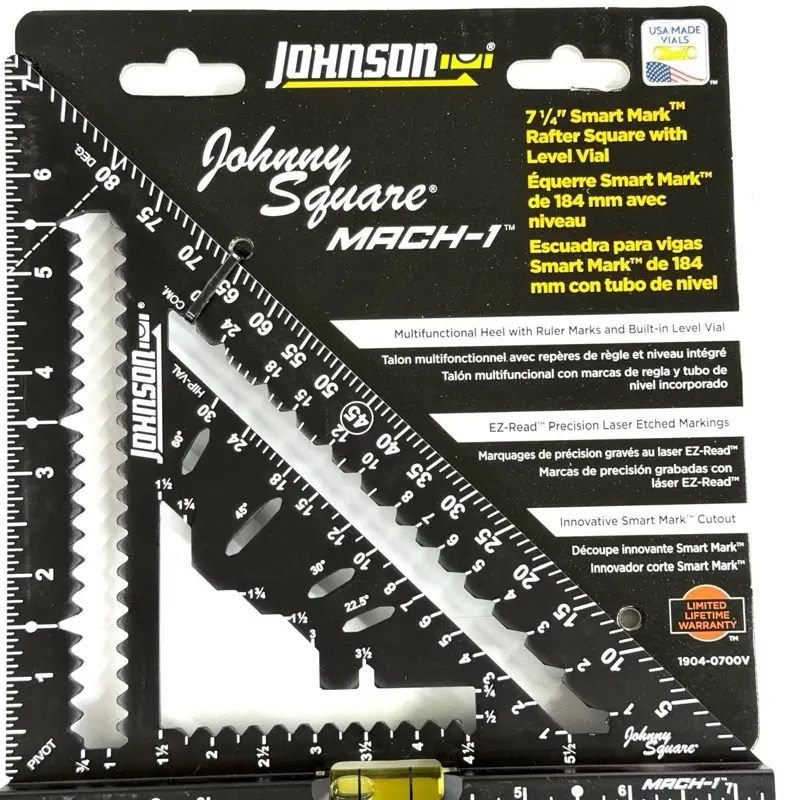 1904-0700v Mach-1 Rafter Square level Vial 7-1/4” Aluminum 1904-0700v Mach-1 Rafter Square level Vial 7-1/4” Aluminum