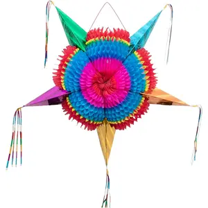 Authentic Handmade Medium 26 inches Foldable Mexican Star Pinata for Birthday Party Fiesta Cinco de Mayo