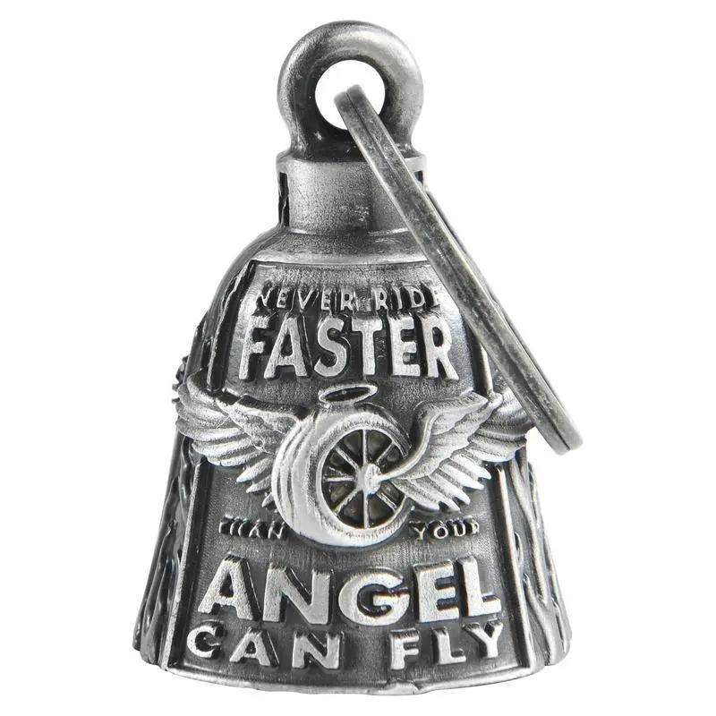 【Must Be】Christmas/Halloween Bell Gremlin/Guardian Motorcycle Bell for Bikers Women Men with Hanger Heavy-Duty 3mm Zinc Alloy 85dB Loud Clear Protection 3X Impact Resistant Weatherproof Coating 5 Color Options Matte Black Chrome Red Gunmetal Gray  2201