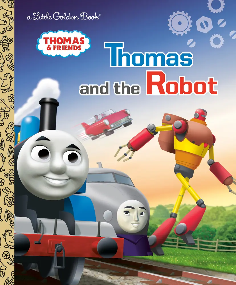 Used Hardcover Kid Books - Thomas and the Robot (Thomas & Friends Series) by Golden Books, English Storybook for Boys and Girls, Kindergarten Friendship Learning Used Copy, Tied to Related Movies & TV Shows