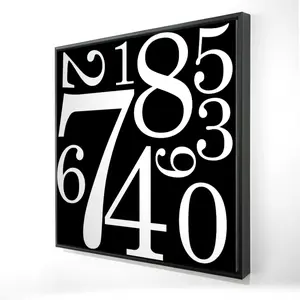 360 Stand Minimalist Framed Art Wall Print - 36x36 in, Artistic 0-9 Numbers & Bold Letters Typography Decoration, Home Decor Supplies, Room, Room Decor