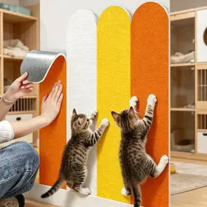 4Pcs Self-Adhesive Cat Scratch Board Random Color Anti-Scratch Wall Sofa Protector Pad Durable Shed-Resistant Claw Guard Mat Pet Room Supplies