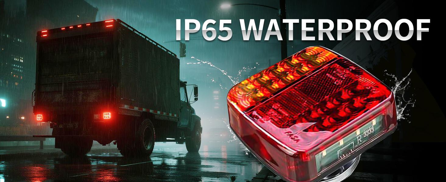 Magnetic Wireless Trailer Lights, Rechargeable LED Trailer Light for Towing Truck, Waterproof Tail Tow Lights Kit for RV Camper Boat Caravan, Portable Turn Signal Brake Running Stop