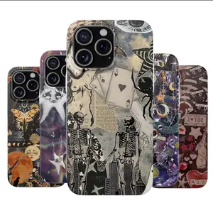 Grunge Goth Phone Case – Whimsical Goth Phone Cover for iPhone 16 15 14 Plus 13 12 11 Pro Max & Samsung S25 S24 S23 S22 S21 – Spooky Ethereal Skeleton Art, Dark Academia Mystic Vibe, Magical Aesthetic