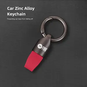 Zinc Alloy Leather Car Key Chain Strap Keyring For FIAT Abarth Pulse Panda Tipo Strada 600 500X Mobi Doblo Fullback Freemont Toro Qubo Fiorino Aegea Punto