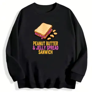 Unisex Everyday Long Sleeve Sweatshirt Highlighting Fun Peanut Butter & Jelly Graphic
