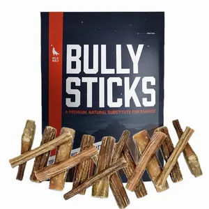 4-inch Bully Sticks (8oz./~12-15 Sticks) Healthy, All-Natural, Long-Lasting Dog Chew Bones - Low Odor - Mixed Thickness - Lab-Tested, Hand-Inspected and Packed with Love in The USA