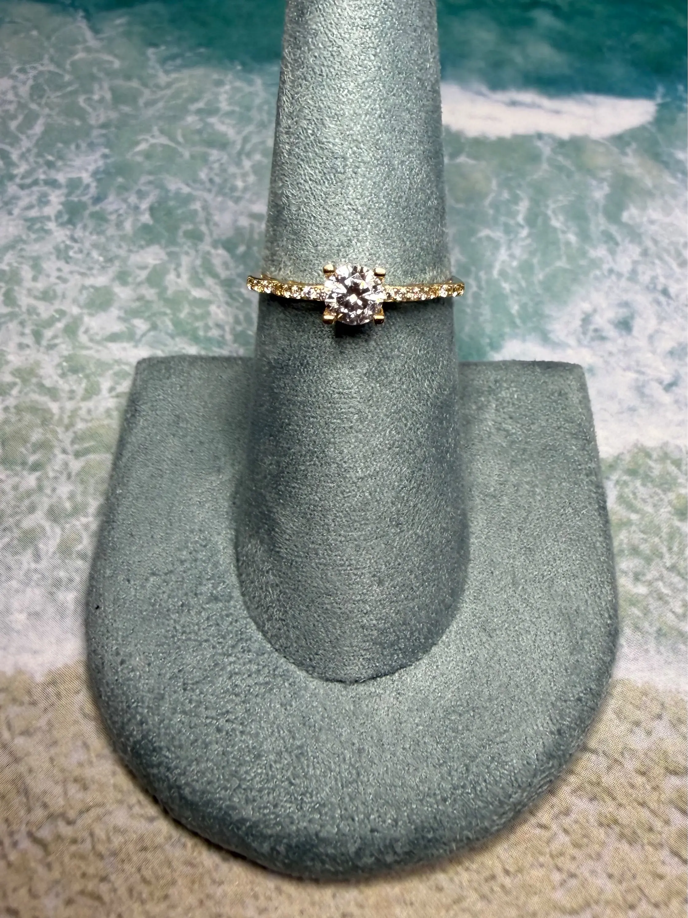 Women's 14k Gold Arched Cathedral Engagement Ring - Premium Quality Cubic Zirconia, Elegant Design Wedding Jewelry, Symbol of Commitment (US Sizing Available)