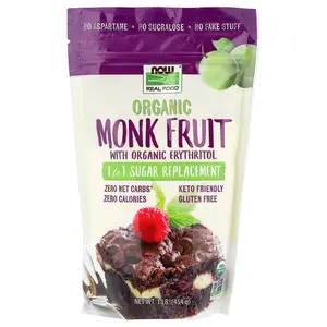 NOW Foods Organic Monk Fruit With Organic Erythritol , 1 lb (454 g)