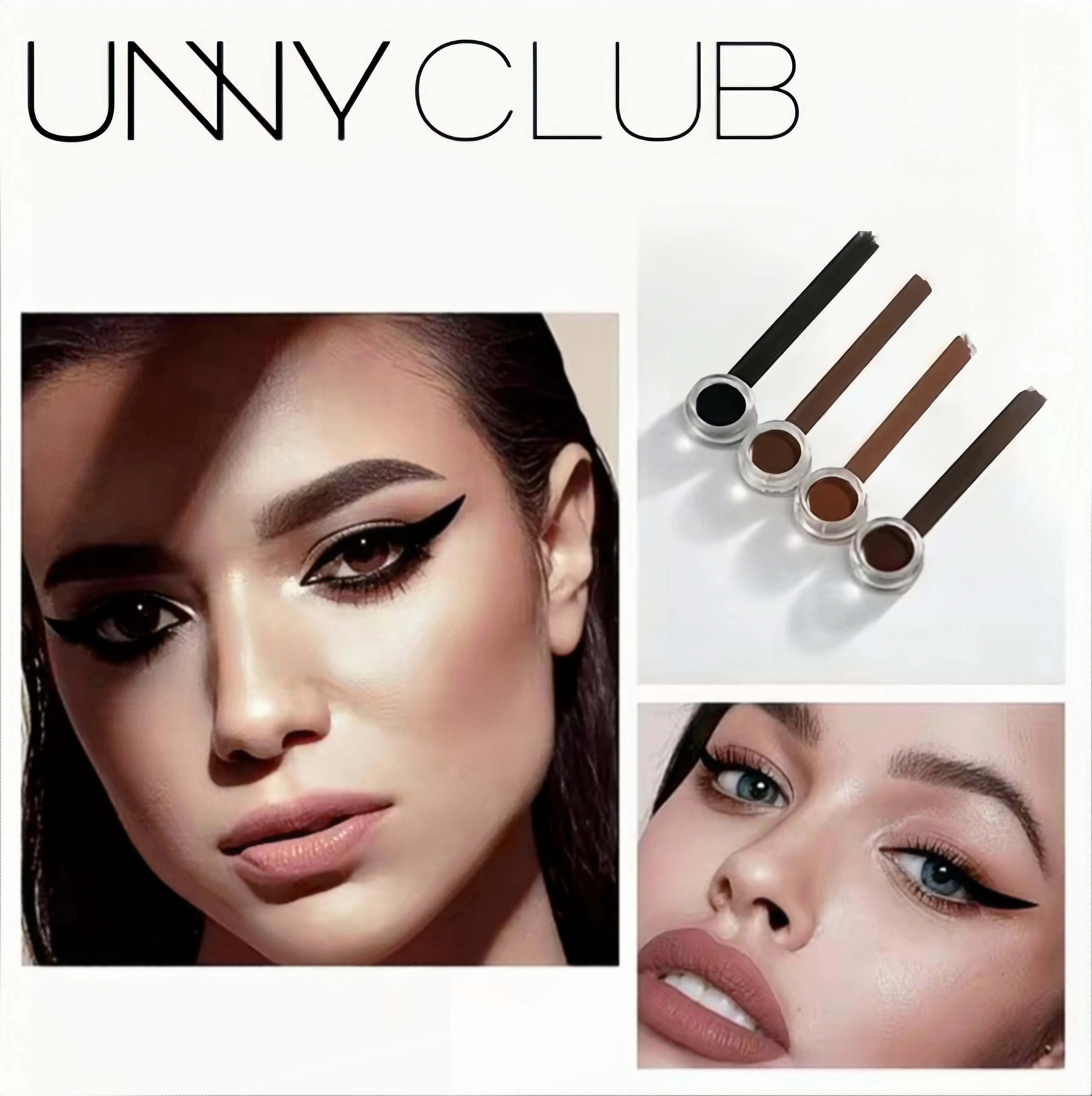 UNNY CLUB #2 Nayural Brown Eyeliner & Eyebrow Gel, Long-Wear Waterproof & Smudge Proof Formula, Smooth Application Eye Makeup for Beginners, Eye Liner Waterproof Smudge Proof, Eye Makeup Product