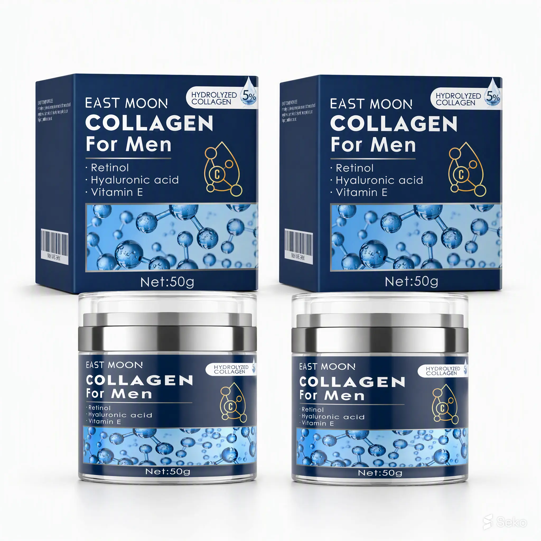 Men's Collagen Anti-Aging Retinol Cream - 50g Sensitive Skin Moisture Lotion, Firming Hyaluronic Acid Repair Moisturizer, Single Item for TikTok Shop Spring Glow-Up Daily Care