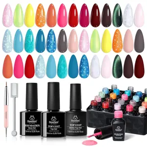 Beetles Gel Polish 20Colors Summer Collection Pastel Gentle Wipe Cutics Cosmetic Kit with Base Glossy Matte Top Coat UV DIY Salon Manicure Kit Beach Bash Neon Nails Gift for Women #TikTokShopBacktoSchool